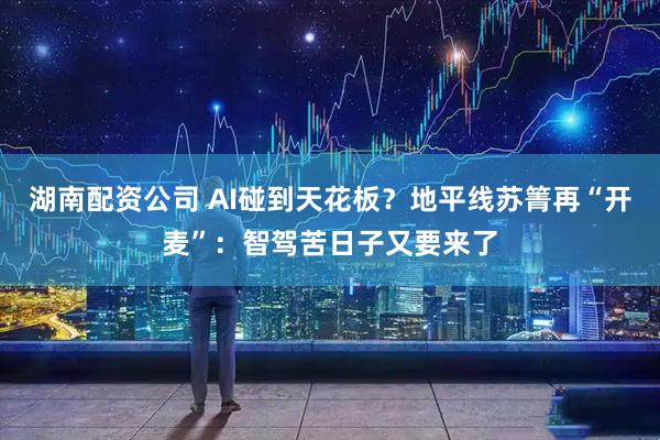 湖南配资公司 AI碰到天花板？地平线苏箐再“开麦”：智驾苦日子又要来了
