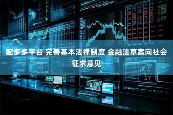 配多多平台 完善基本法律制度 金融法草案向社会征求意见